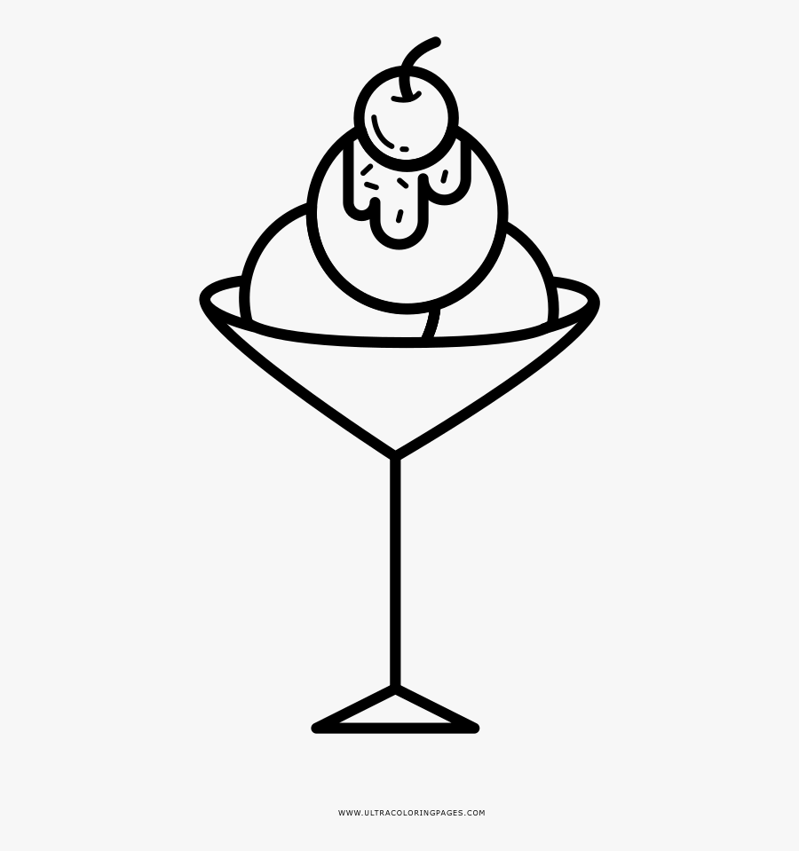 Ice Cream Cup Coloring Page - Coloring Pages Ice Cones, Transparent Clipart