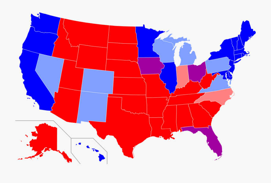 Republicans See "backfire Effect - Red And Blue States 2019, Transparent Clipart