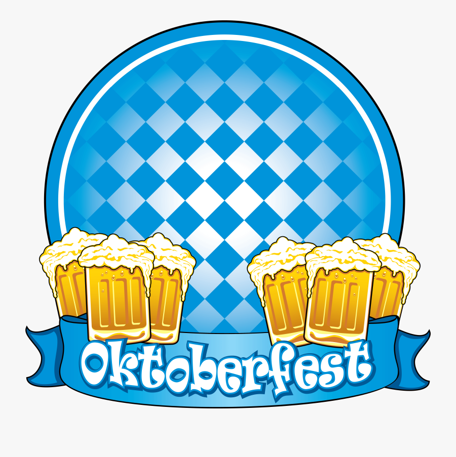 Oktoberfest Blue Decor With Beers Png Clipart Image - Beer Clipart Oktoberfest, Transparent Clipart