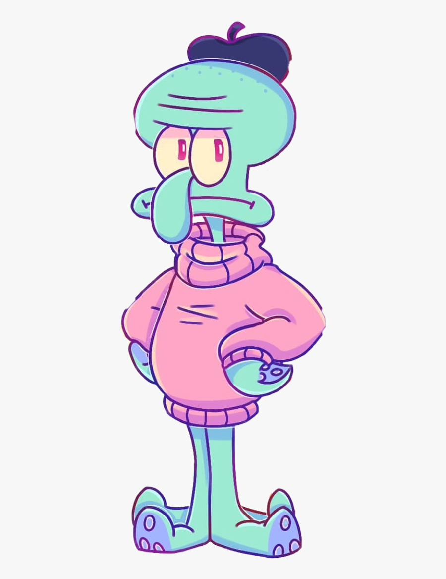 Squidward Freetoedit - Aesthetic Nickelodeon Paintings, Transparent Clipart
