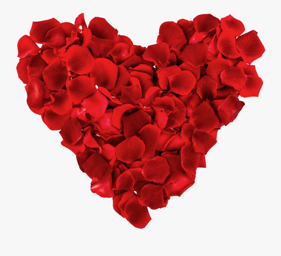 Transparent Red Bed Clipart - Rose Petal Heart Png, Transparent Clipart