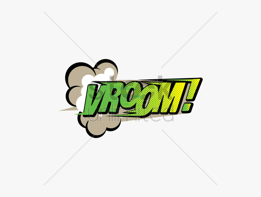 Comic Effect Vroom Vector Graphic - Onomatopoeia Vroom, Transparent Clipart