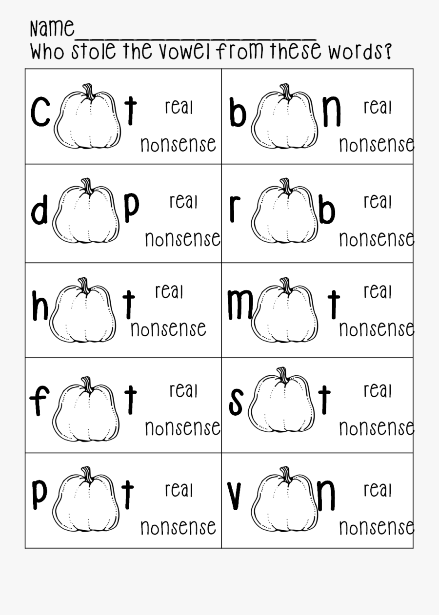 Vowel Worksheet For First Grade, Transparent Clipart