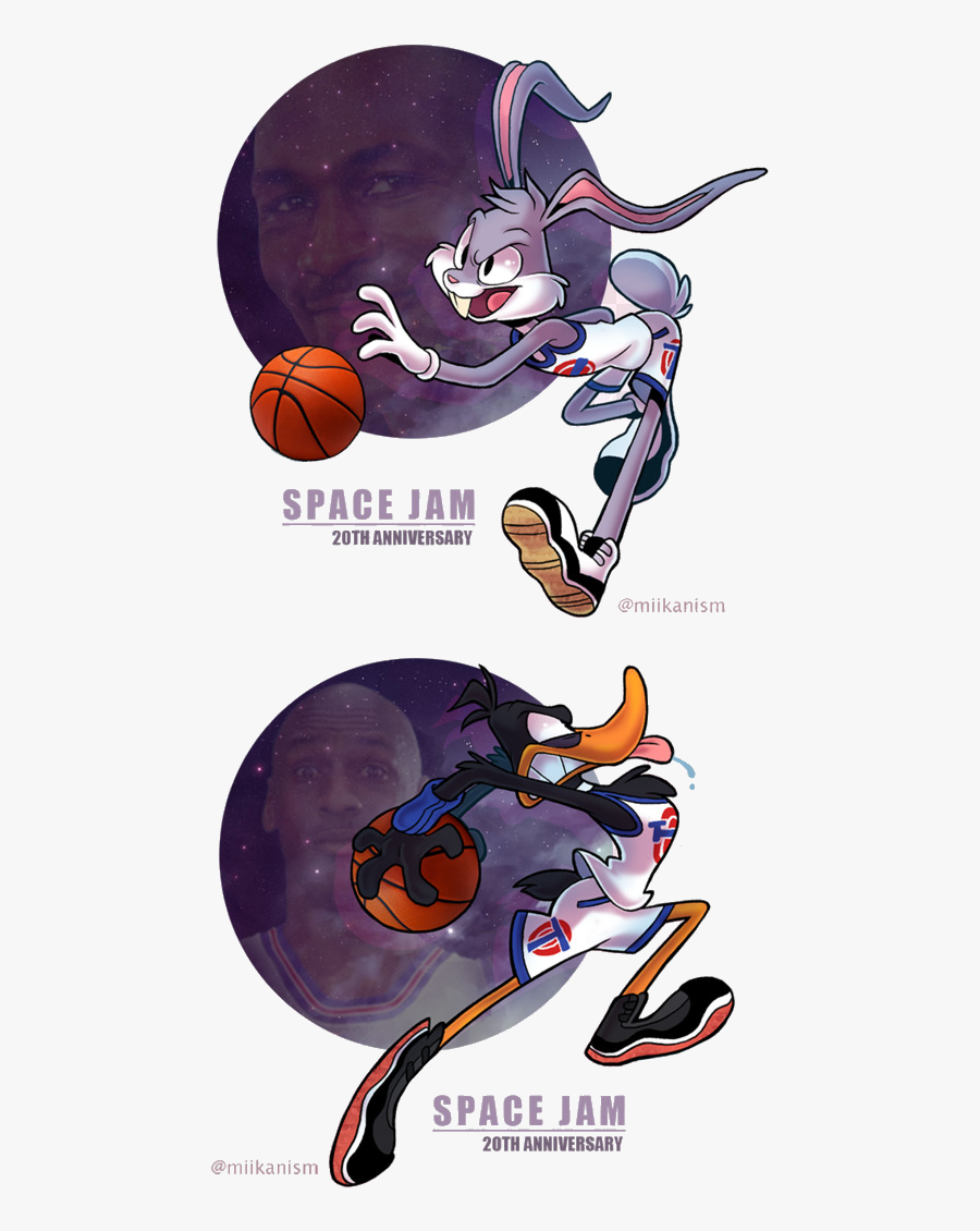 Space Jam Bunny Cartoon Clipart Poster Art Transparent - Space Jam Fan Art, Transparent Clipart
