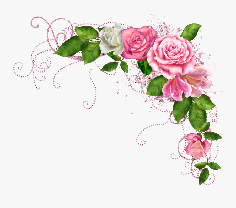 Blushbutter Flower Spray Png - Pink Flower Border Png, Transparent Clipart