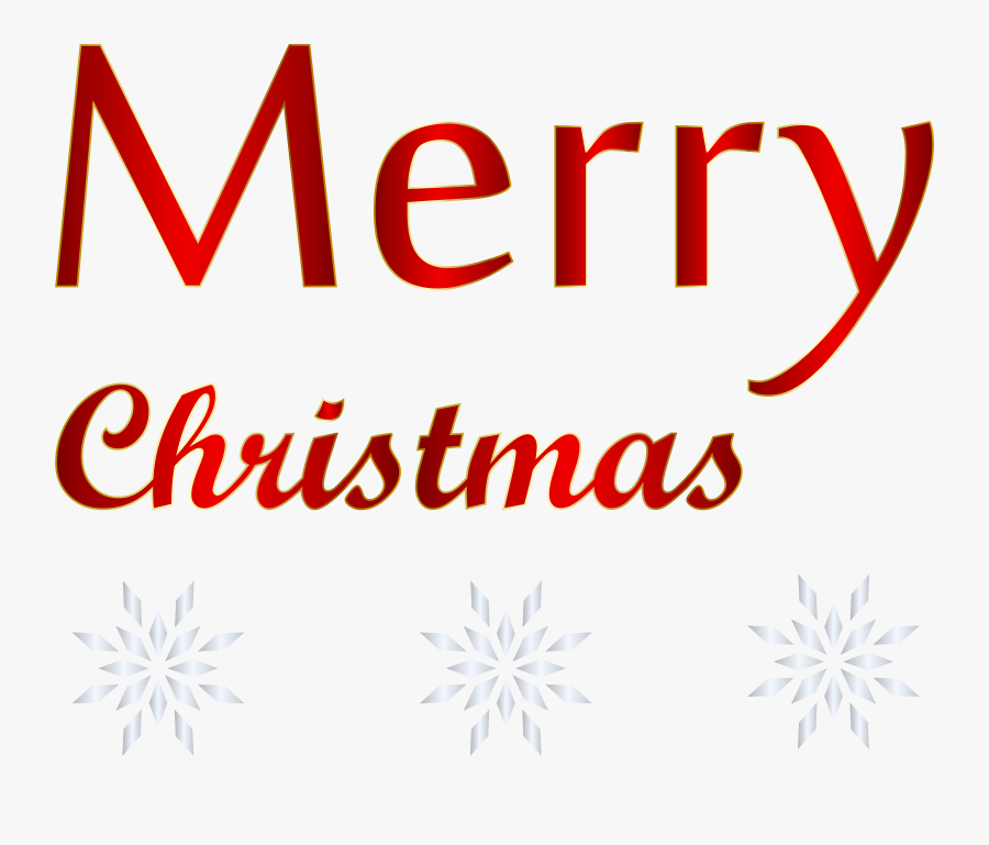Red Text Merry Christmas Png Transparent Clip Art Image​, Transparent Clipart