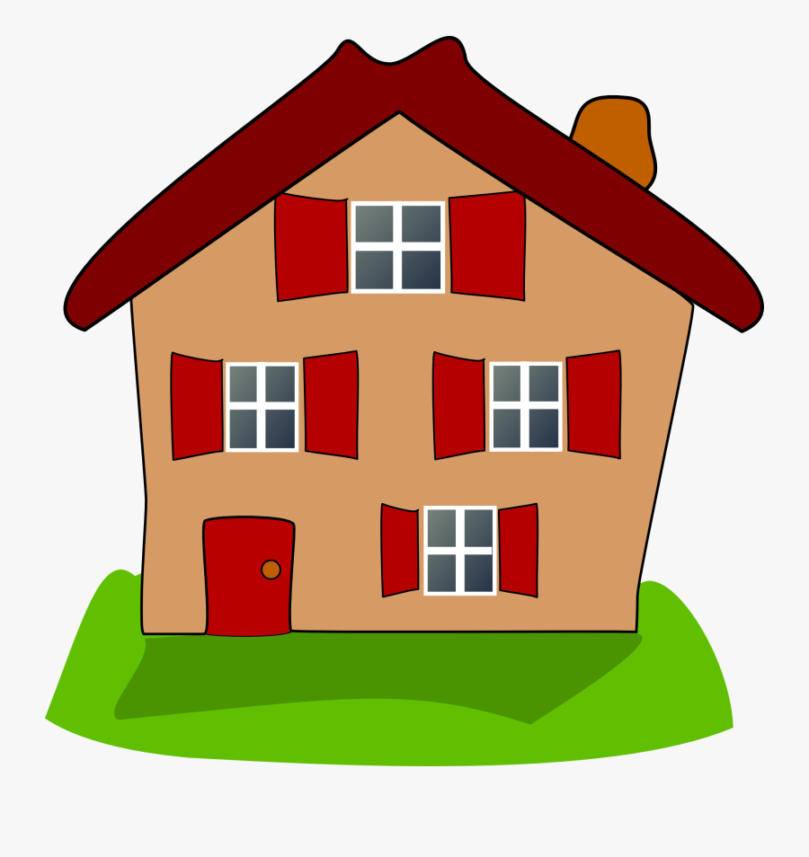 Gutters And Downspouts Clipart - House With 4 Windows, Transparent Clipart