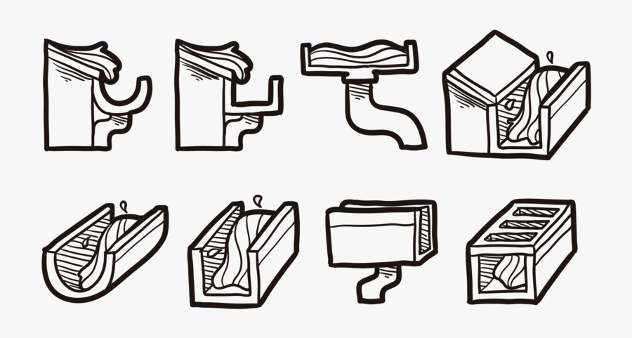 Vector De Ícones De Gutter - House Gutter Vector, Transparent Clipart