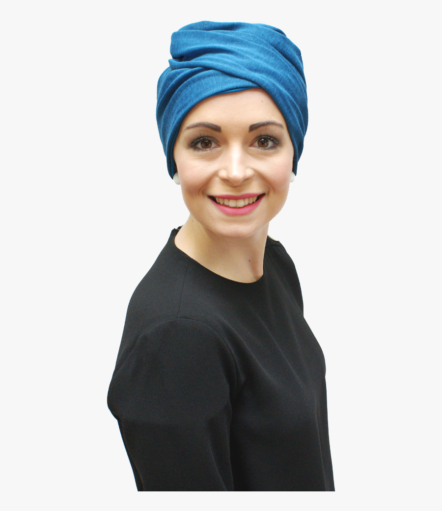 Petrol Blue Chemo Hat Turban - Chemo Turban, Transparent Clipart