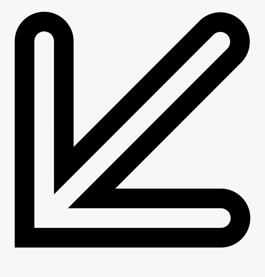 Clipart Arrows Outline - Arrow Pointing South West, Transparent Clipart