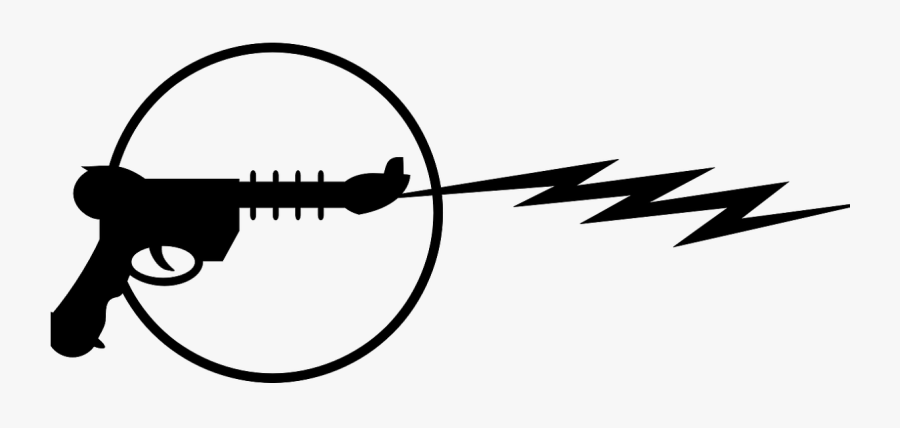 Raygun Firearm Clip Art - Laser Gun Clipart Black And White, Transparent Clipart