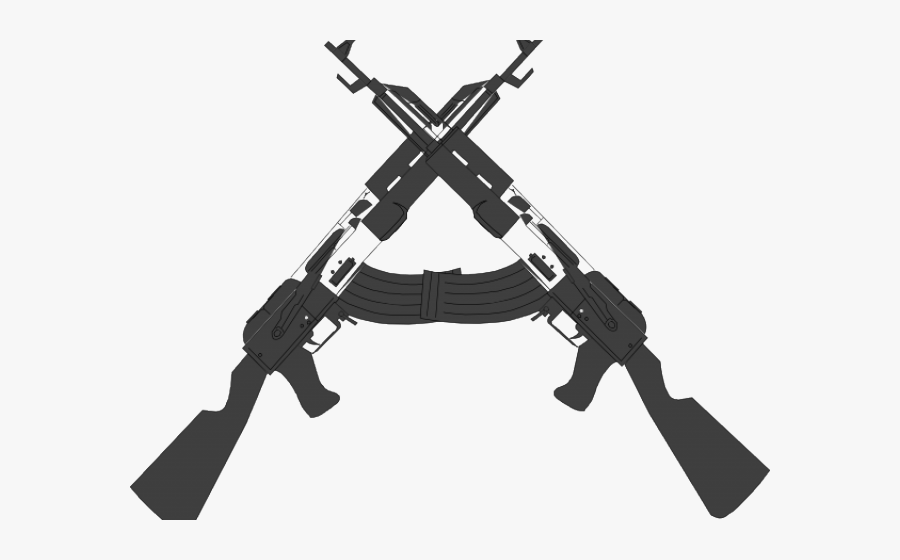 Pistol Clipart Crossed Rifle - Crossed Ak 47 Png, Transparent Clipart