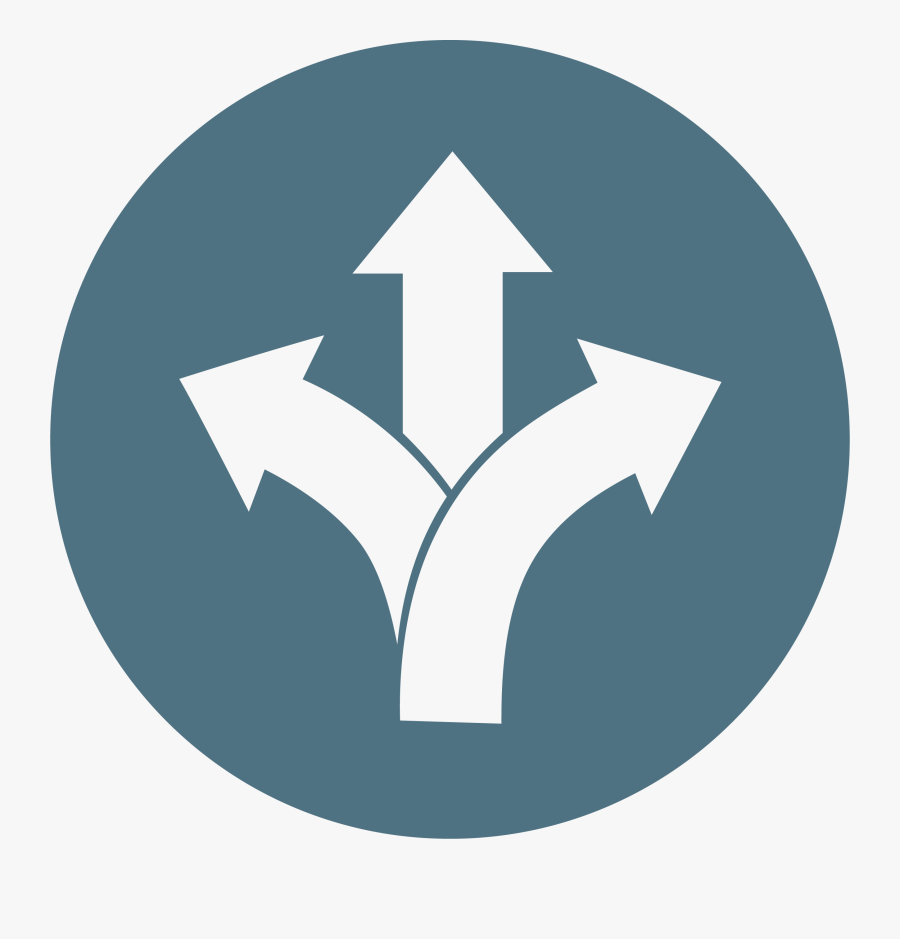 Road Sign 3 Way, Transparent Clipart