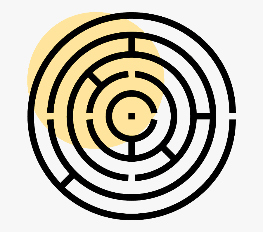 Transparent Mission Icon Png - Easy Circle Labyrinth Maze, Transparent Clipart