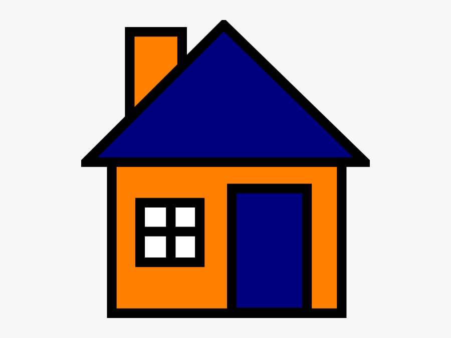 Orange And Blue House Svg Clip Arts - Clipart House, Transparent Clipart