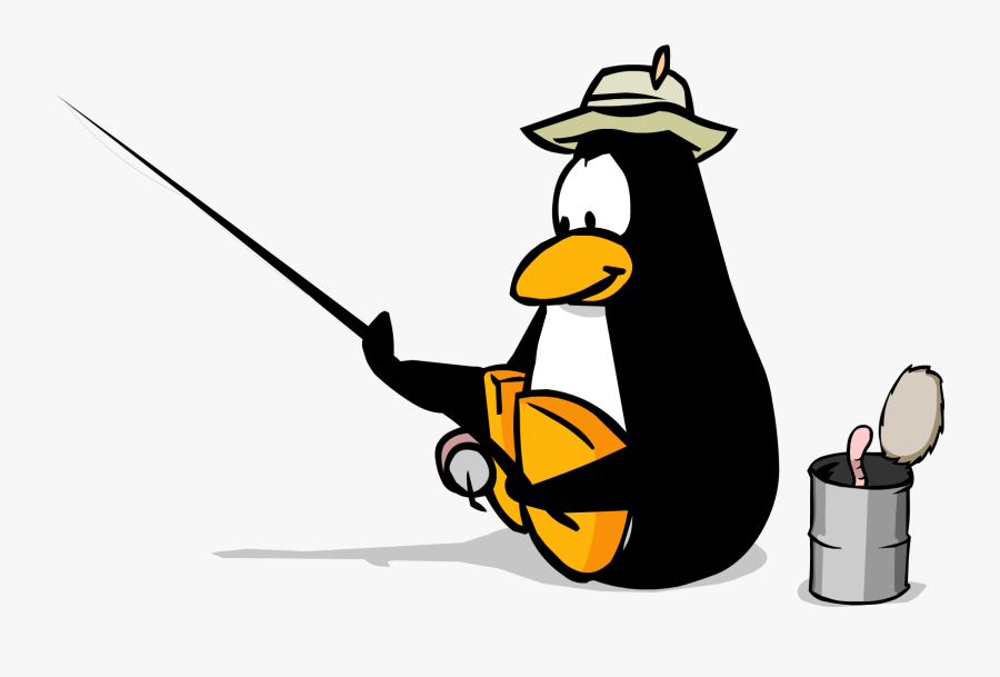 Transparent Penguin - Catching The Mullet In Club Penguin, Transparent Clipart