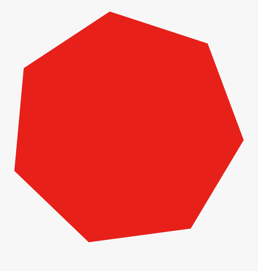 File Regular Heptagon Svg - Red Heptagon With White Background, Transparent Clipart