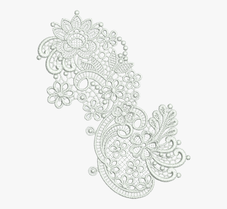 Doily - Embroidery Design Black And White, Transparent Clipart