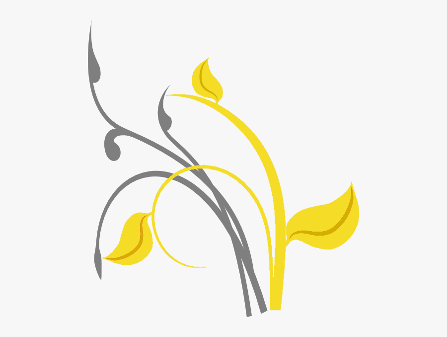Yellow Branch Svg Clip Arts - Flower Vine Clip Art, Transparent Clipart