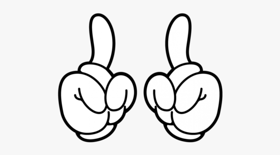 Mickey Mouse Hands Pointing, Transparent Clipart