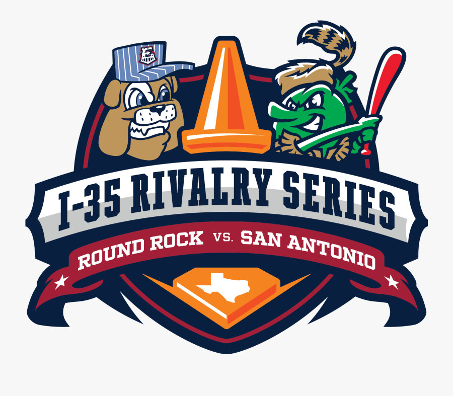Round Rock Express I-35 Rivalry Series Logo - Flying Chanclas Vs Chupacabras, Transparent Clipart