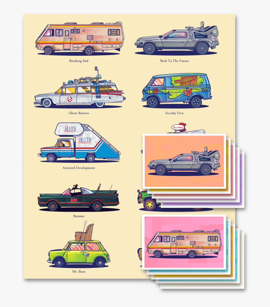 Poster Postcards - Vintage Car, Transparent Clipart
