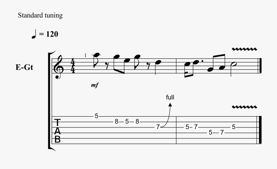 Simple Melody With Rests And Enhancement Through Bent - Easy Guitar Riffs Tabs, Transparent Clipart