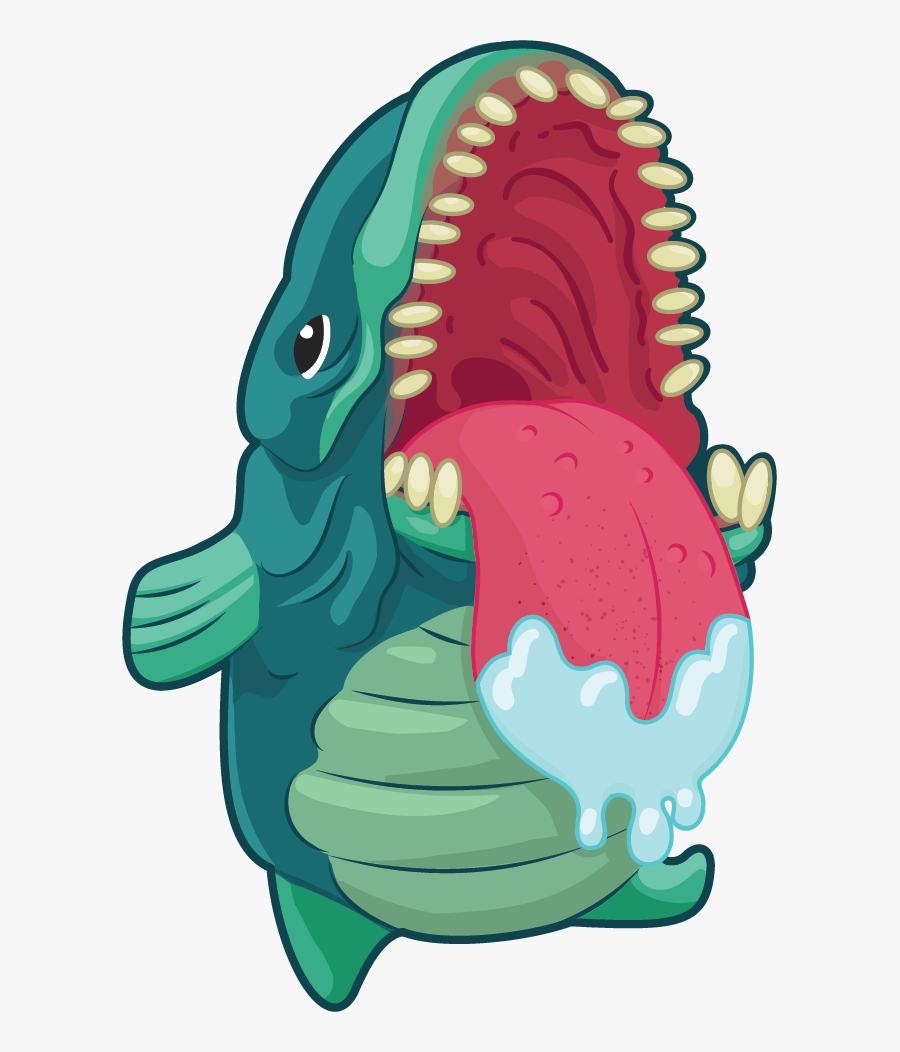 Fish Monster Cartoon, Transparent Clipart