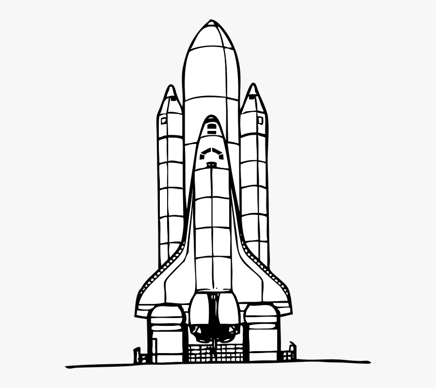 Drawing Rockets Spaceship Lego - Space Shuttle Black And White, Transparent Clipart