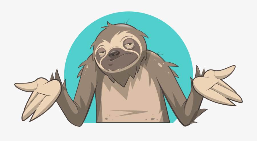 Transparent Shrugging Png - Sloth Shrugging Cartoon, Transparent Clipart