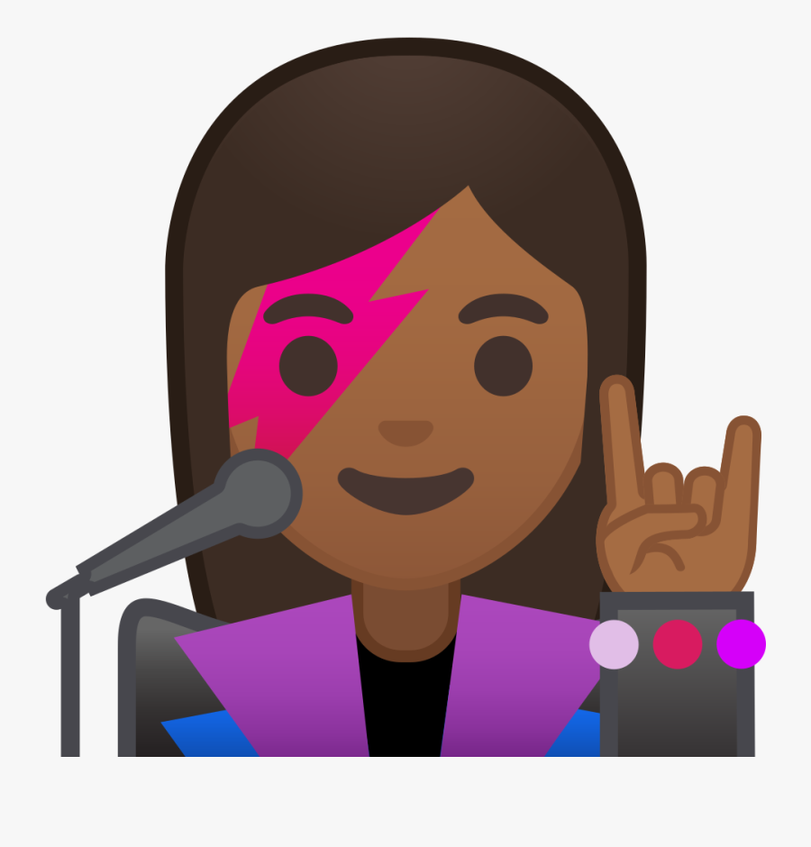 Woman Singer Medium Dark - Emoji Cantora, Transparent Clipart