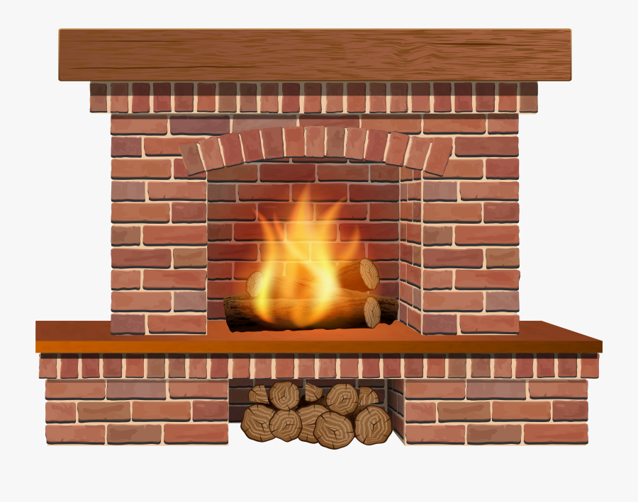 Fireplace Clipart Brick Fireplace - Transparent Background Fireplace Clipart, Transparent Clipart