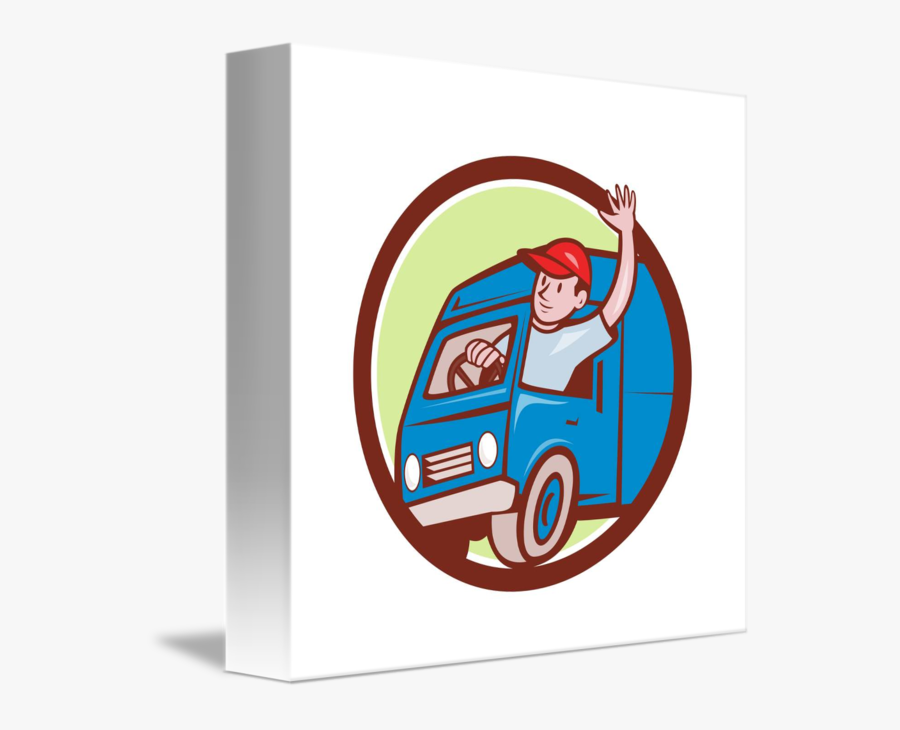 Driving Clipart Driver Van - Cartoon Delivery Van, Transparent Clipart