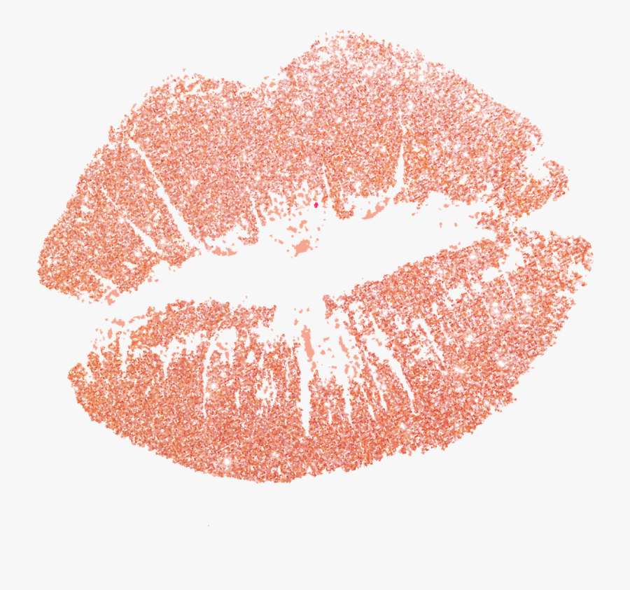 Rose Gold Glitter Glitterbackground - Rose Gold Glitter Lips, Transparent Clipart