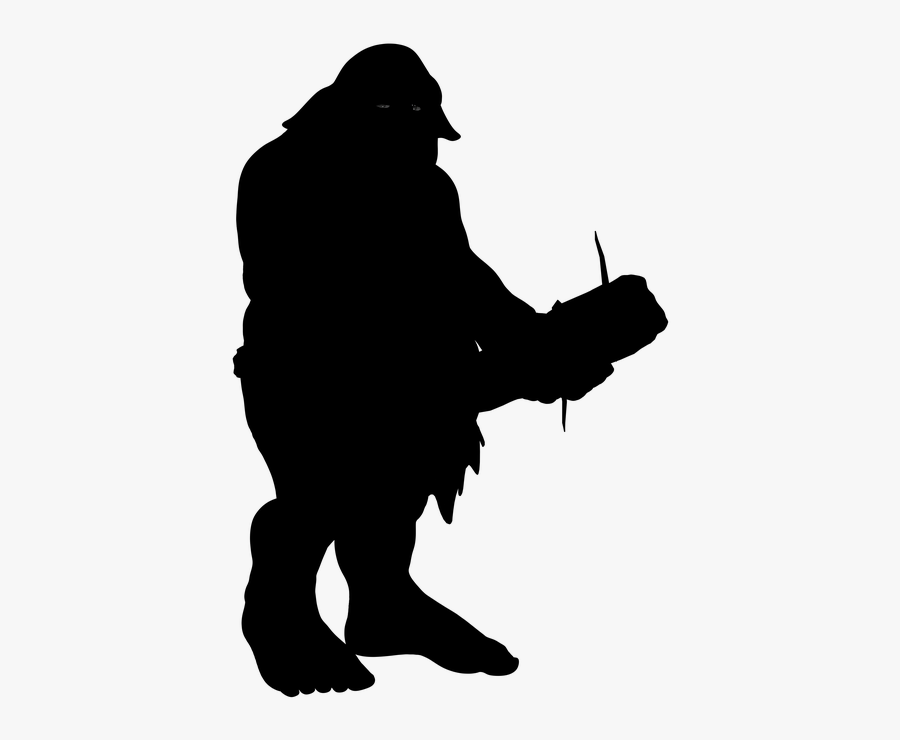Silhouette, Troll, Ork, Fighter, Warrior, Club, Fantasy - Troll Silhouette Png, Transparent Clipart
