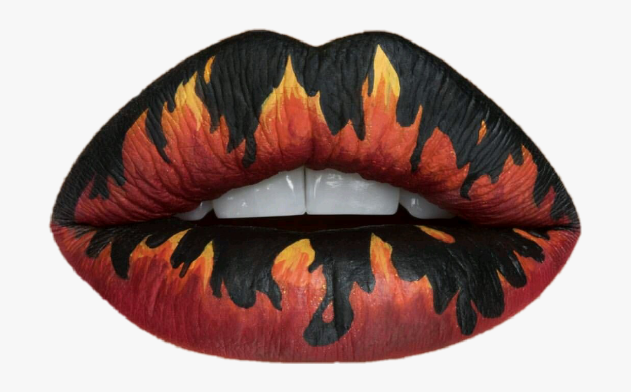Flame Fire Burn Lip Makup - Fire Lips, Transparent Clipart