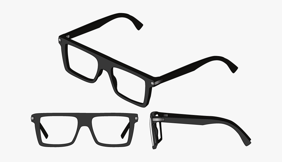 Clip Art 1940s Glasses - Flat Top Glasses, Transparent Clipart