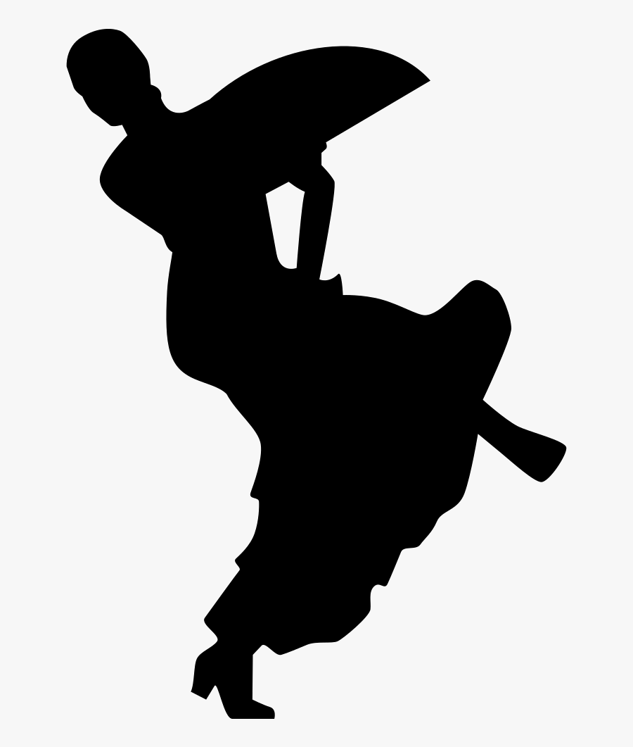 Flamenco Woman Dancer Silhouette Vector - Flamenco Women Monochrome, Transparent Clipart
