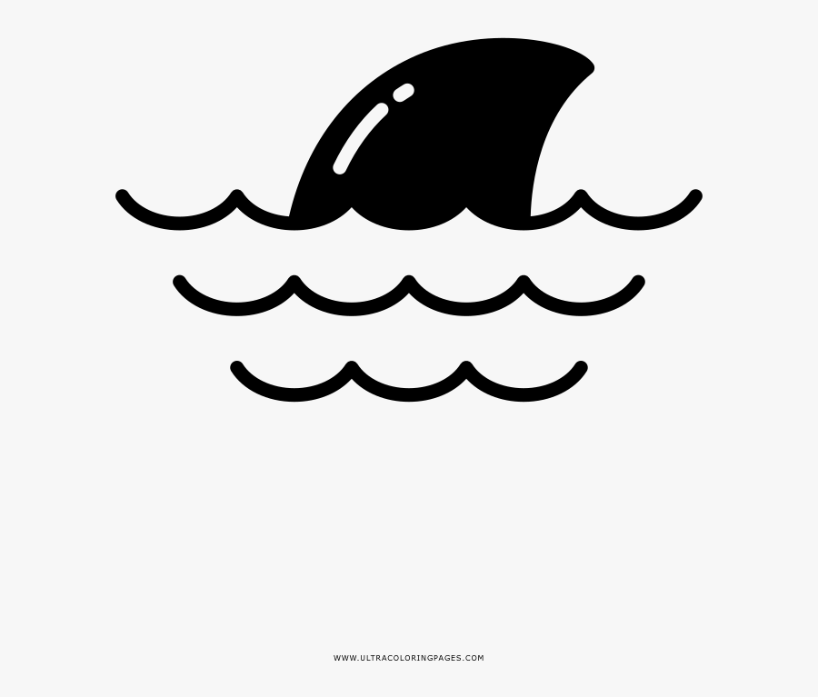 Shark Coloring Page - Imagem Para Desenhar De Tubarão, Transparent Clipart