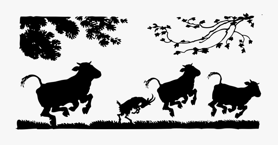 Cows, Goat, Follow, Scenic, Idyllic, Rural, Jumping - Jack Went To Seek His Fortune, Transparent Clipart