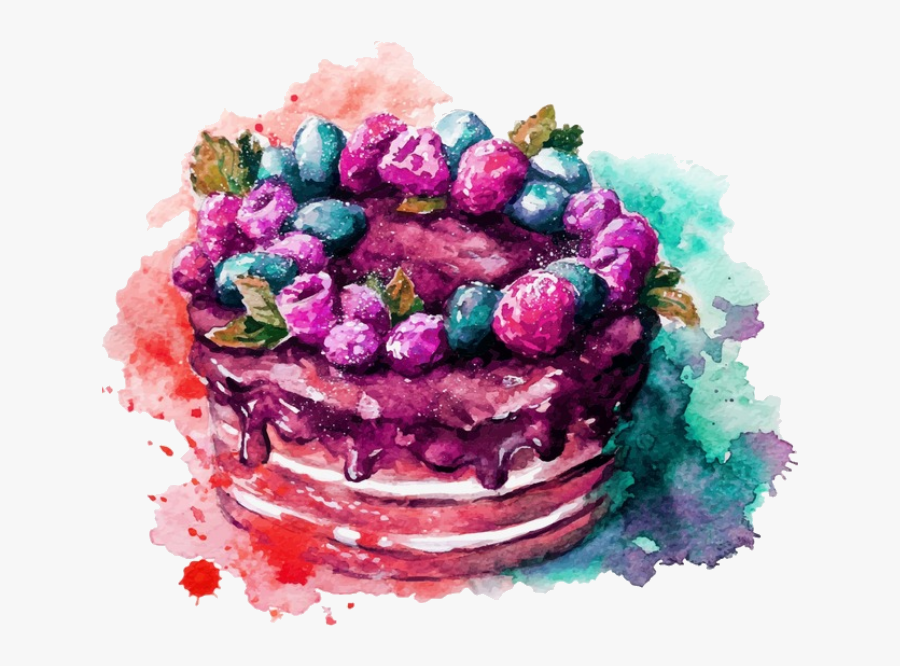 Cake Clipart Watercolor Free, Transparent Clipart