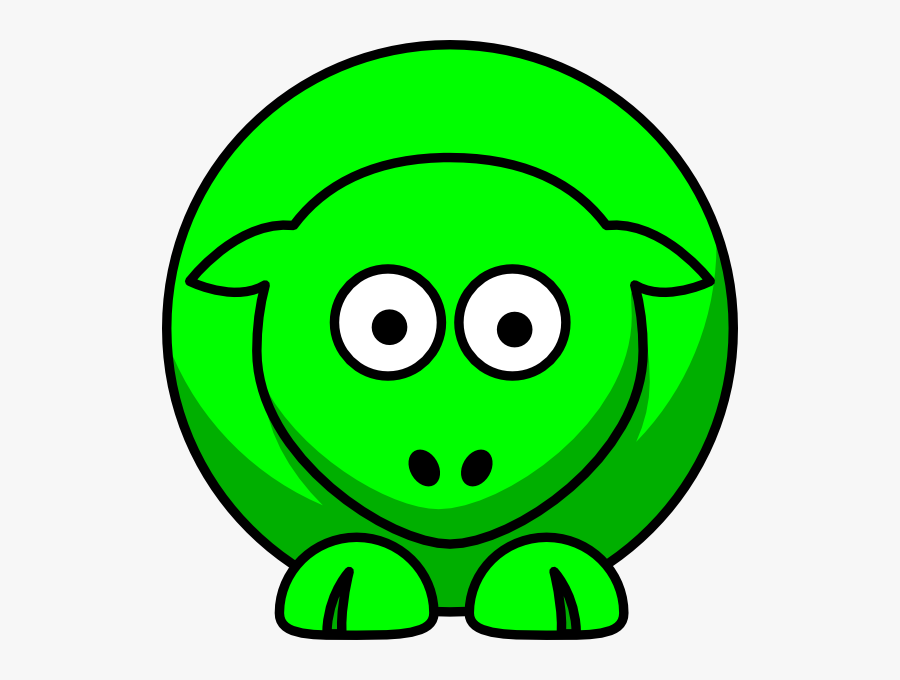 Sheep Looking Straight Neon Green Svg Clip Arts - College Football, Transparent Clipart