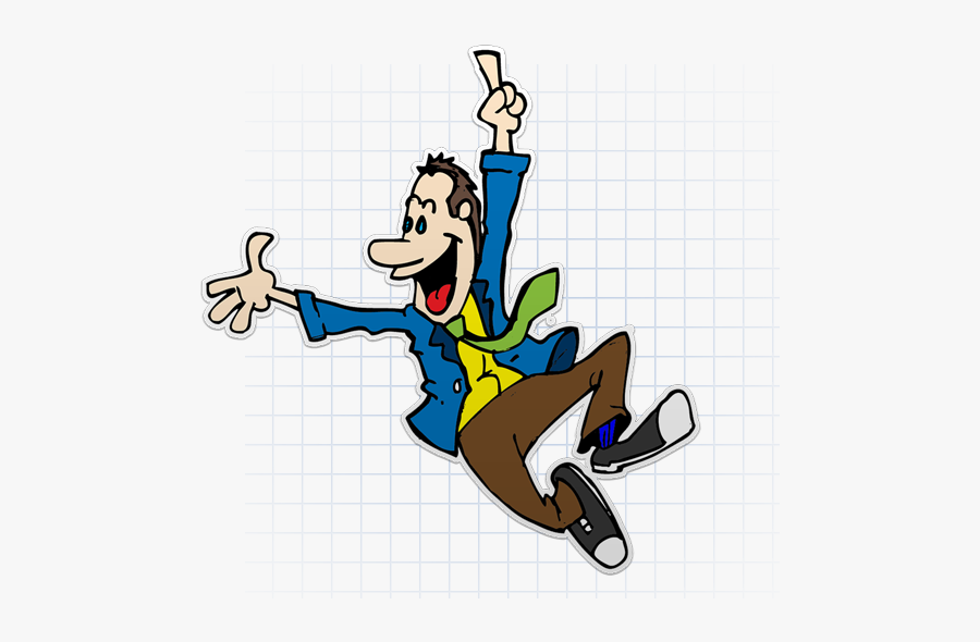 Cartoon Mascot Character - Excited Happy Man Cartoon, Transparent Clipart