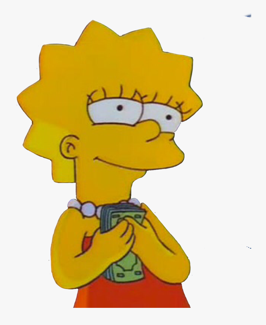 #lisa #simpsons #lisasimpson #cartoon #cartooncharacter - Lisa Simpson With Money, Transparent Clipart