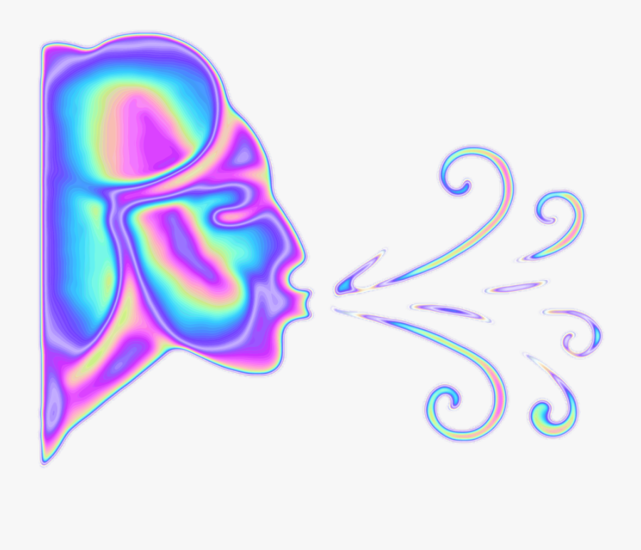 #holo #holographic #blowing #emoji #smoke #wind #freetoedit - Illustration, Transparent Clipart