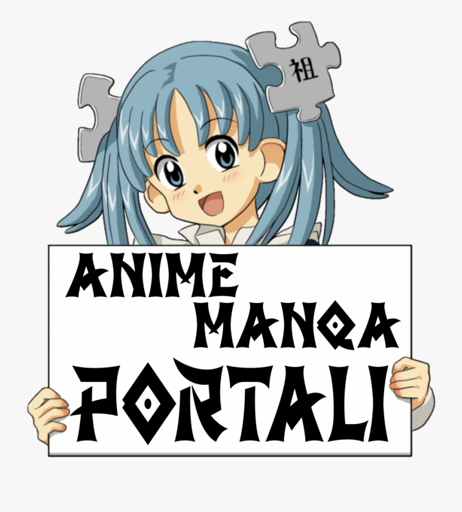 Anime Girl Holding Sign, Transparent Clipart