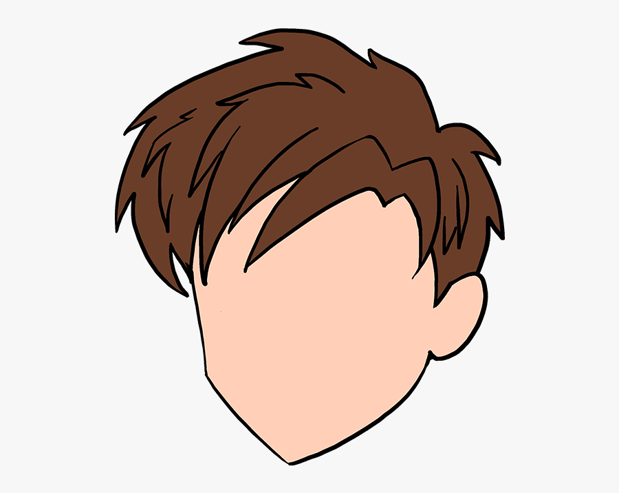 Drawing Hairlines 3 4 Hair - Brown Spiky Hair Cartoon, Transparent Clipart