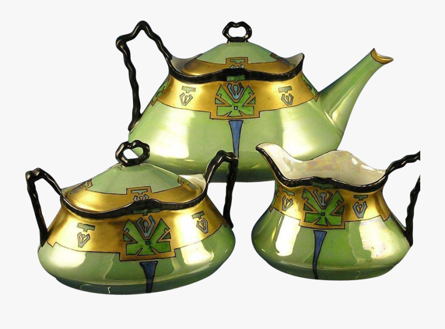 Thomas Bavaria Arts & Crafts Grey, Pink & Gold Plate - Kettle, Transparent Clipart