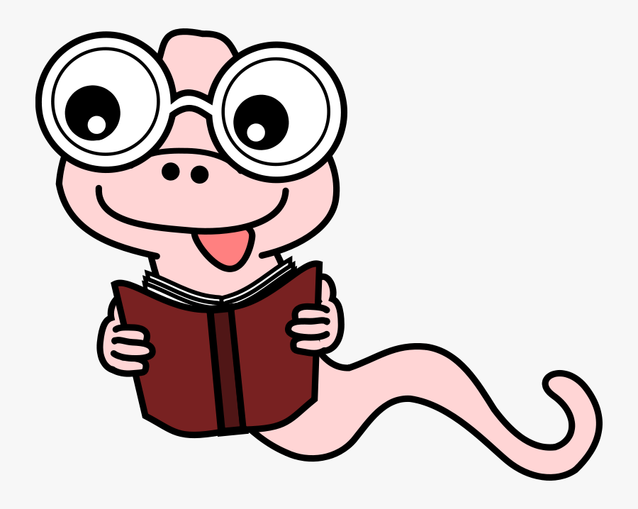 Reading Worm Line Drawing, Transparent Clipart