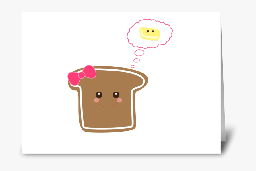 Kawaii Girly Toast Greeting Card - Cartoon, Transparent Clipart